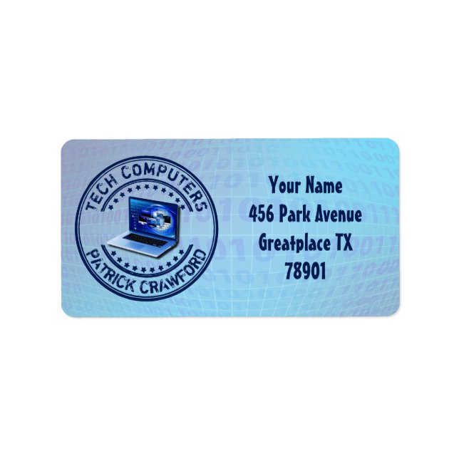 Etiqueta Técnico De Reparación De Servicios De Computadora  (Frente)