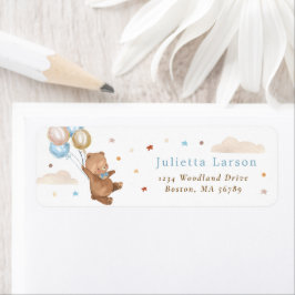 Etiqueta Teddy Bear Bearly Wait Baby Shower Return Address