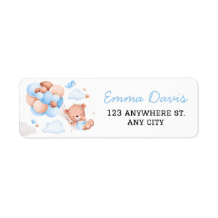 Etiqueta Teddy Bear Boy Baby Shower