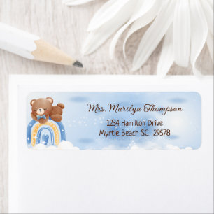 Etiqueta Teddy Bear Rainbow Boys Baby Shower