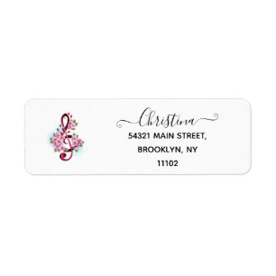 Etiqueta Tejidos musicales notas de colores con flores de S