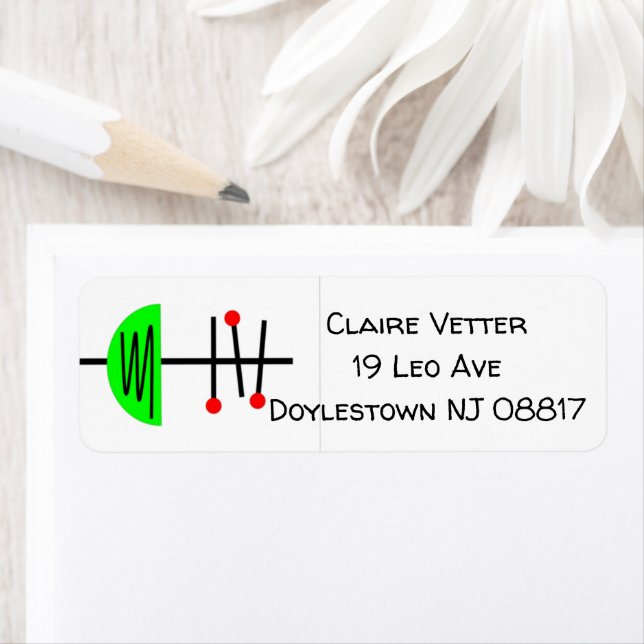 Etiqueta Teléfono móvil moderno de Mid Century (In situ)