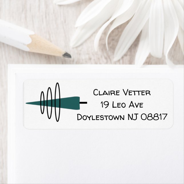 Etiqueta Teléfono móvil moderno de Mid Century (In situ)