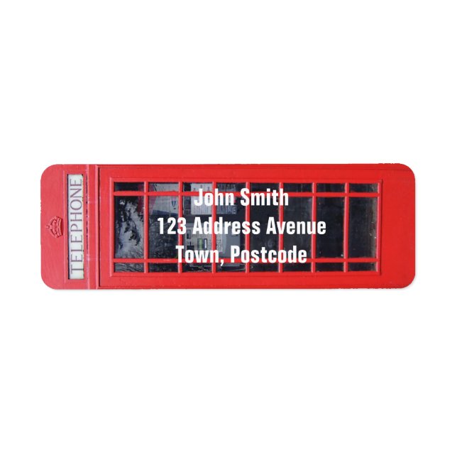 Etiqueta Teléfono rojo de Londres (Frente)