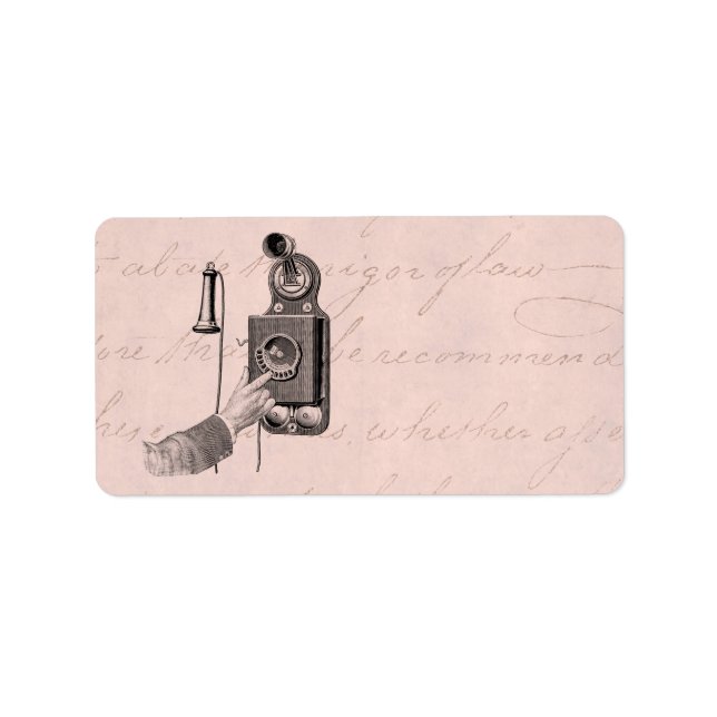 Etiqueta Teléfonos antiguos Teléfonos Ilustracion Teléfonos (Frente)