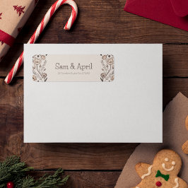 Etiqueta Tema Boda floral marrón