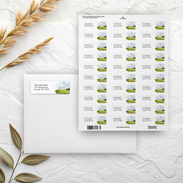 Etiqueta Tema de golf dirección de devolución  (Golf theme return address labels
)