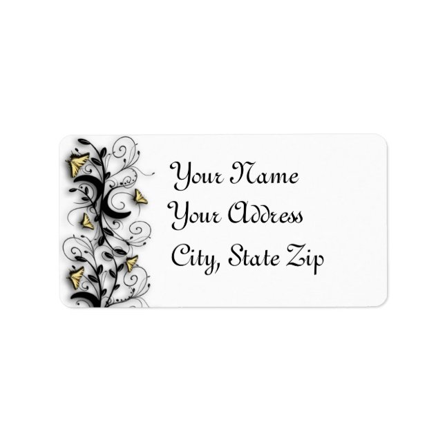 Etiqueta Tema de la mariposa (Frente)