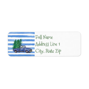 Etiqueta Tema del árbol de camiones azul
