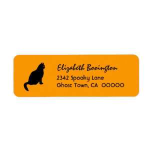 Etiqueta Tema H04 de Halloween con GATO NEGRO