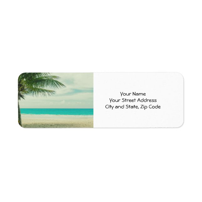 Etiqueta Tema Retro Beach (Frente)