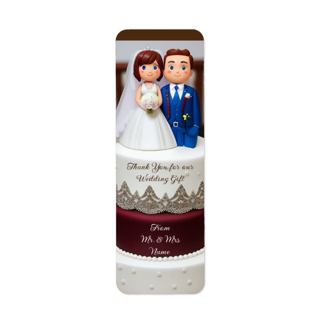 Etiqueta Templet Gracias boda regalo (Frente)