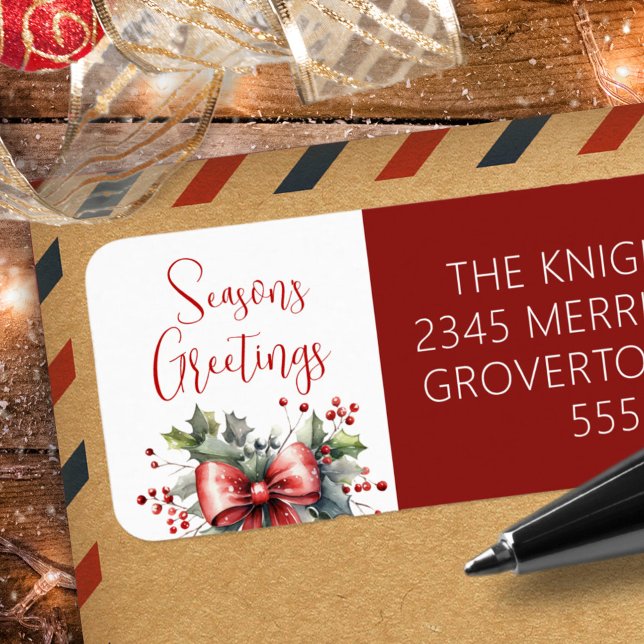 Etiqueta Temporadas modernas saludos Script Red Bow (Subido por el creador)