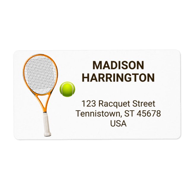 Etiqueta Tenis de nombre y dirección personalizado (Frente)