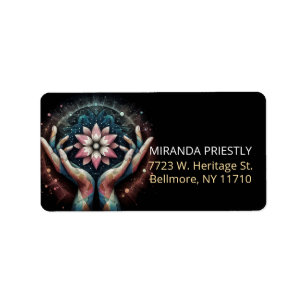 Etiqueta Terapia Masajista Manos Curadoras Energía Spa Well