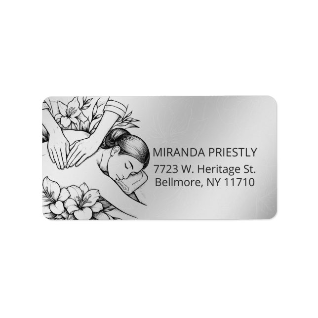 Etiqueta Terapia Masajista Manos Curadoras Energía Spa Well (Frente)