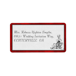 Etiqueta Terciopelo rojo, Boda negro floreciente