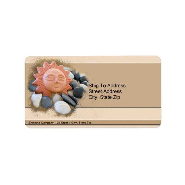 Etiqueta Terra Cotta Sun On Sand Rocks (Frente)