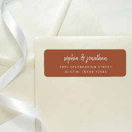 Etiqueta Terracota moderna de escritura Minimalista | BODA