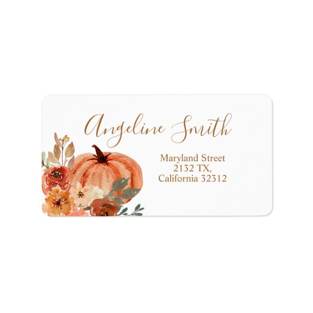 Etiqueta Terracota Pumpkin Boho Arch Floral Baby Shower (Frente)