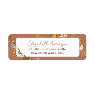 Etiqueta Terracotta Boho Floral Bridal Shower