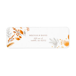Etiqueta Terracotta Modern Script Elegant Fall Wedding