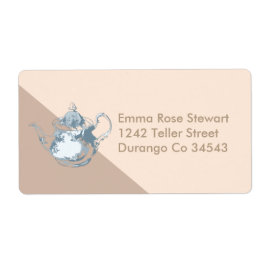 Etiqueta Tetera Rubor moderna | Fiesta del té | Dirección d