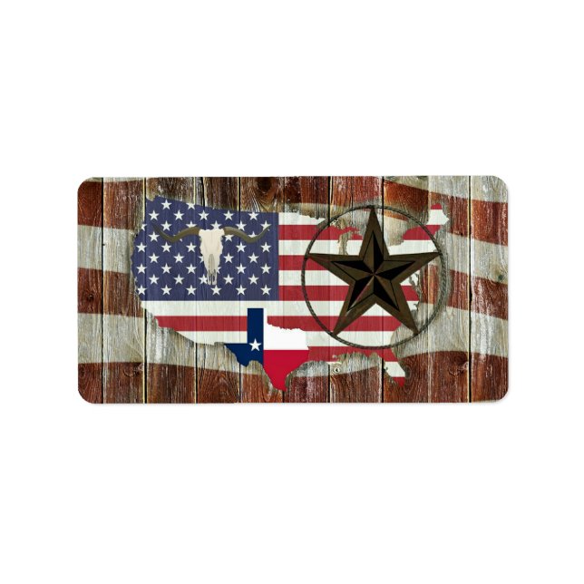 Etiqueta Texas Lone Star Texas Long Horn (Frente)