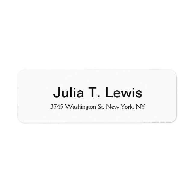 Etiqueta Texto audaz clásico Elegante sencillo blanco senci (Frente)