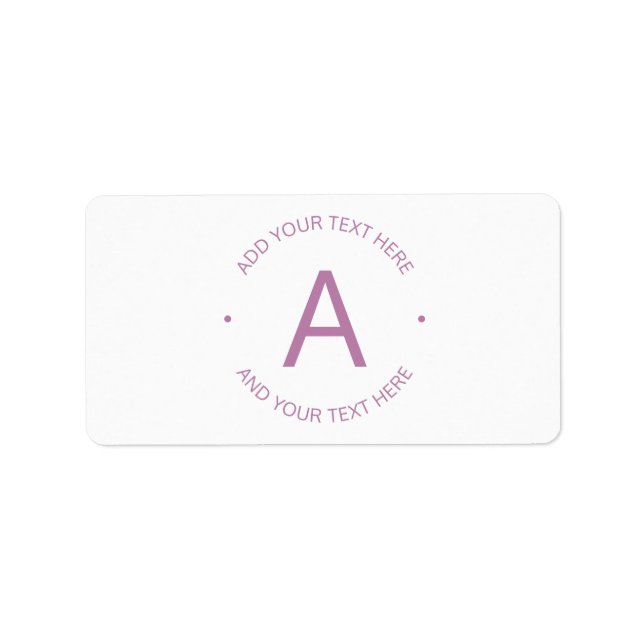 Etiqueta Texto circular básico moderno | Púrpura claro (Frente)
