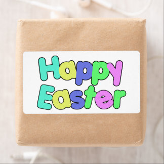 Etiqueta Texto Colorido Feliz Pascua
