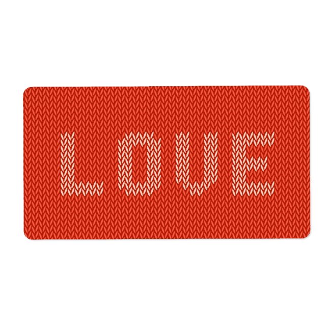 Etiqueta Texto de AMOR de punto (Frente)