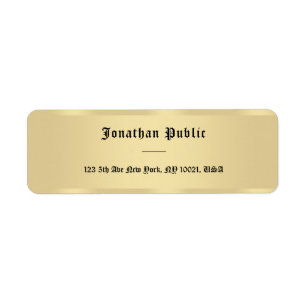 Etiqueta Texto de estilo antiguo Faux Gold Simple Template