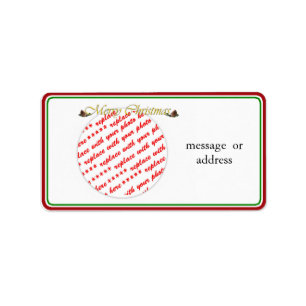 Etiqueta Texto de Feliz Navidad con piñas