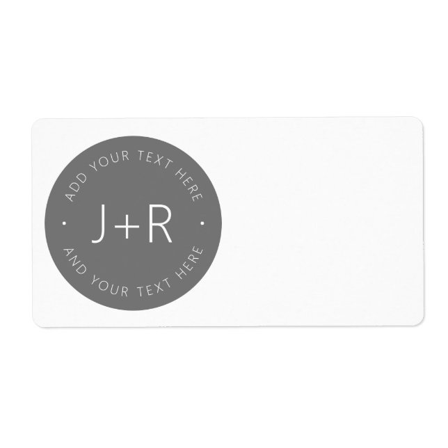 Etiqueta Texto de Personalizable elegante (Frente)