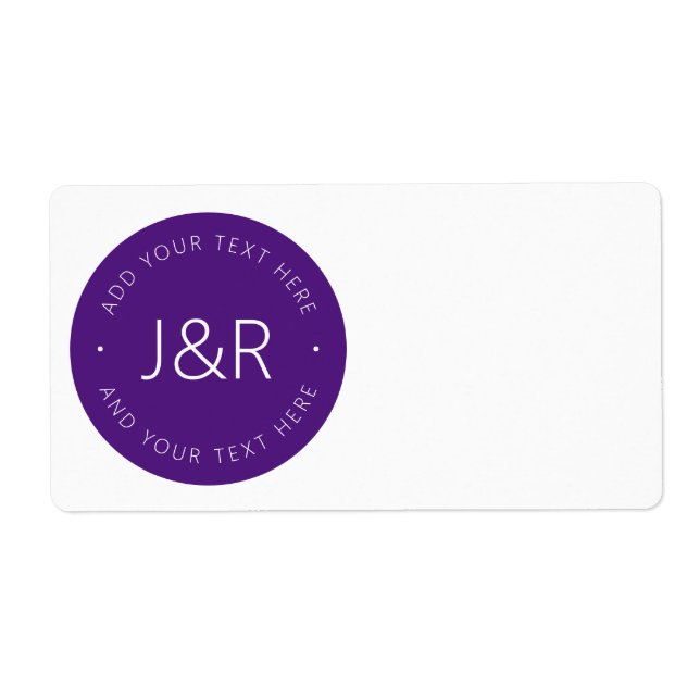 Etiqueta Texto de Personalizable elegante (Frente)