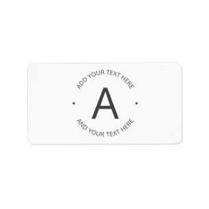 Etiqueta Texto de Personalizable simple   Blanco y gris