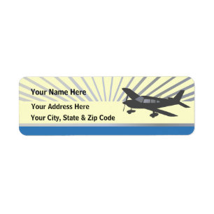 Etiqueta Texto del personalizar - Avión de ala baja