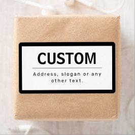 Etiqueta Texto editable de negrita moderno | Blanco y negro