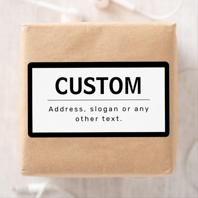 Etiqueta Texto editable de negrita moderno | Blanco y negro (In situ)