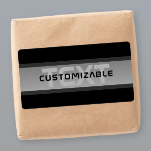 Etiqueta Texto en capas personalizable moderno Negro y gr