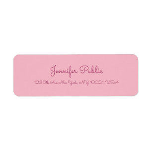 Etiqueta Texto manuscrito Elegante rosa moderno plano