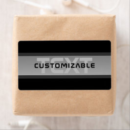 Etiqueta Texto moderno con capas de Personalizable | Negro