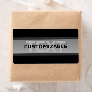 Etiqueta Texto moderno con capas de Personalizable   Negro