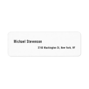 Etiqueta Texto negrita Blanco negro personalizado sencillo