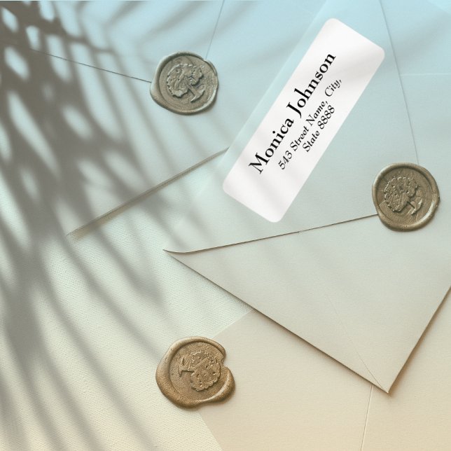 Etiqueta Texto negro simple personalizar en blanco elegante (Subido por el creador)