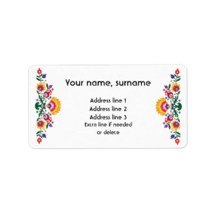 Etiqueta texto personalizado folclore polaco Wycinanki
