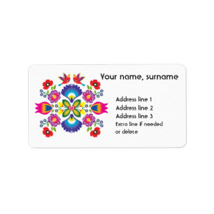 Etiqueta texto personalizado folclore polaco Wycinanki