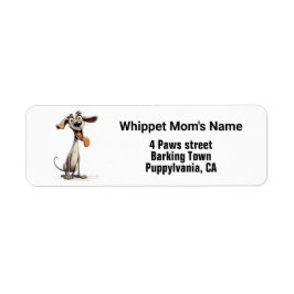 Etiqueta texto personalizado, whippet fresco