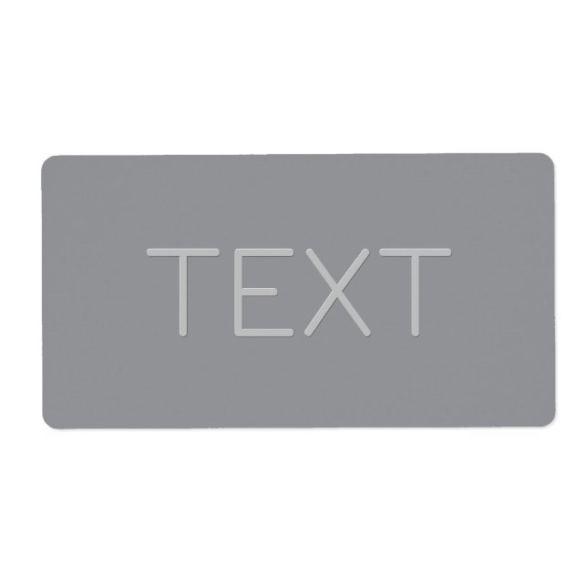 Etiqueta Texto simple con apariencia tridimensional | Gris (Frente)